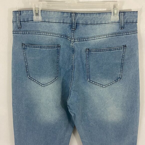 Misslook Women's Floral Jeans Straight Leg Size XL (33 x 31) High Rise NWT - Picture 6 of 9